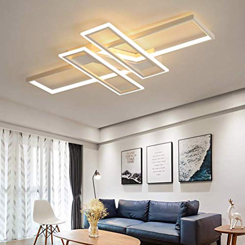 Moderna lámpara LED de techo para salón, regulable, pantalla de acrílico, de diseño cuadrado, para comedor, decorativa, cocina, casa de campo, mando a distancia