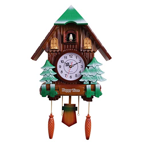 NAGT Reloj Despertador de Cuco de pájaro, Reloj de Cuco de Madera Antiguo, en Reloj de Cuco, decoración del hogar, Sala de Estar, habitación de los niños, 63X37x15cm,A