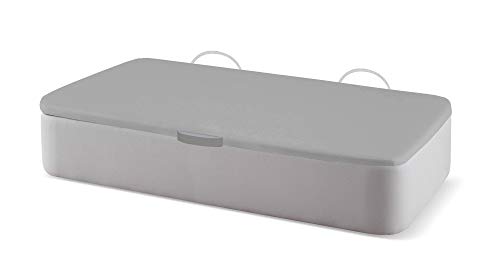 Naturconfort Canapé Abatible Ecopel Plata Brillo Premium Tapizado Apertura Lateral Tapa 3D Gris 80x180cm Envio y Montaje Gratis