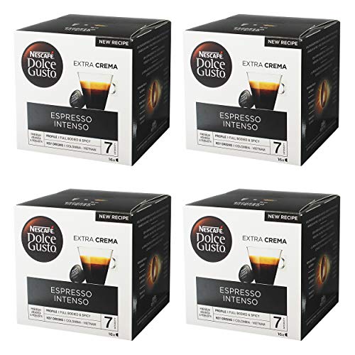 Nescafé Dolce Gusto Espresso Intenso, Paquete de 4, 4 x 16 Cápsulas