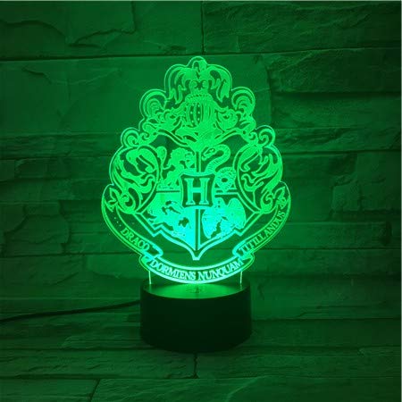 Night Light Hogwarts Magic School Lights Dormitorio Decoración Color Lámpara de Mesa para niños