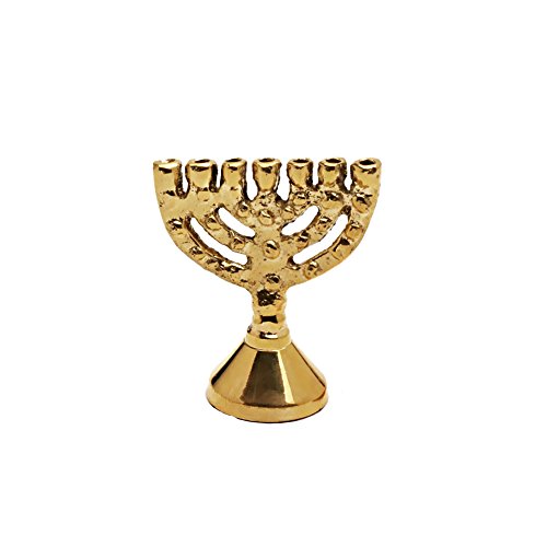 NKlaus mini 2cm Menorah latón candelabro hecho a mano candelabro de siete brazos Menorah 1316