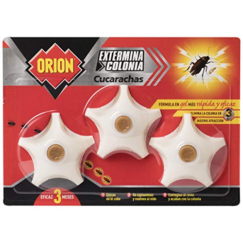 Orion - Cebo en Gel para Eliminar Colonias de Cucarachas - Pack de 3 Cebos