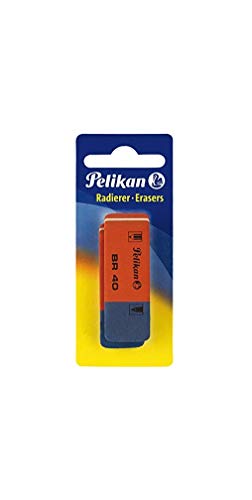 Pelikan BR 40 - Goma de borrar, paquete de 2 unidades, color rojo y azul