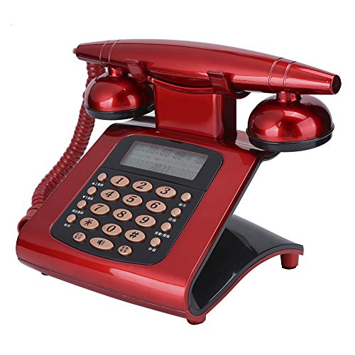 Queen.Y Teléfono de Escritorio Retro Vintage Antiguo Teléfono Antiguo con Identificador de Llamadas Pantalla LCD Altavoz para Decoración de Oficina en Casa