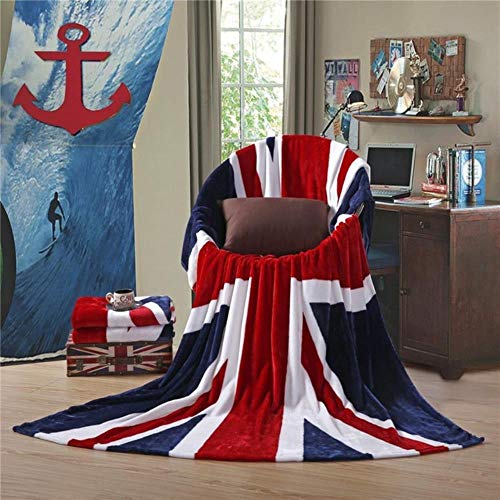 SELLA Canadá British Flag/American Flag Mantas multifunción para Camas Fleece Thin Plaid Air Sofa Throw Manta Colcha, Bandera británica, 150x200cm