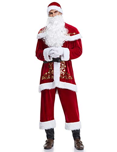 ShiyiUP Disfraces de Papá Noel para Navidad Traje de Cosplay para Hombre 3XL