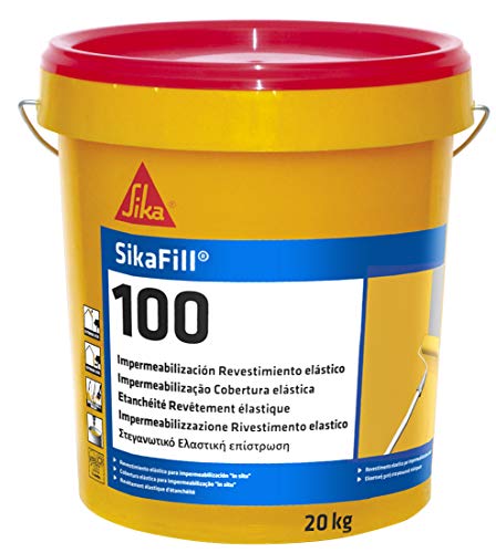 SikaFill 100, Revestimiento elástico para impermeabilización de cubierta, Rojo, 20kg