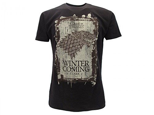 T-Shirt Camiseta Winter IS Coming Familia Casa Stark Serie de Televisión Juego DE Tronos Game of Thrones - 100% Oficial HBO (S Small)
