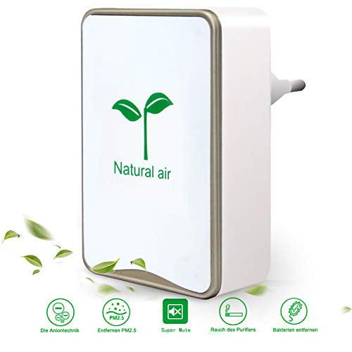 Tailiqi - Purificador de aire para el hogar, mini purificador de aire con generador de iones para dormitorio, oficina, cocina, aseo, olor a mascotas, eliminador de olores de humo de cigarrillos
