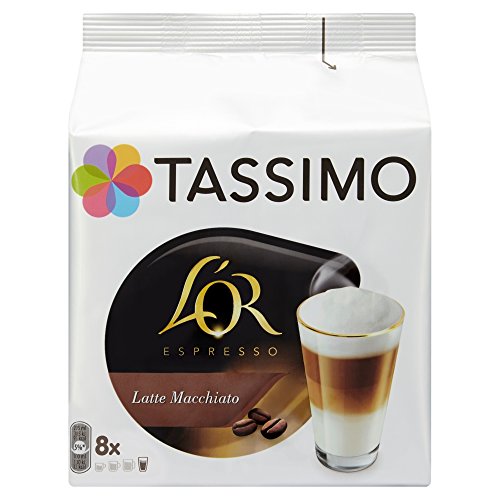 Tassimo L 'OR Espresso Latte Macchiato, Café, Cápsulas, Café con Leche, 8 Raciones