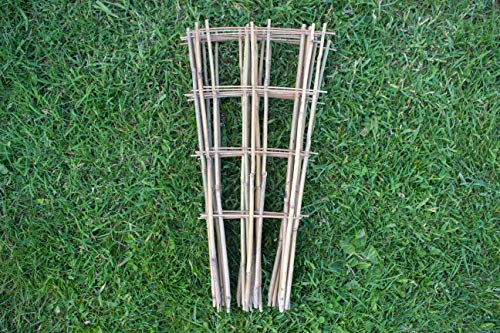 Tinobu Celosía en forma de V de bambú, estructura de escalada de madera, enrejado para balcón y plantas trepadoras, dimensiones: aprox. 12-28 cm de ancho x 60 cm de alto (5)
