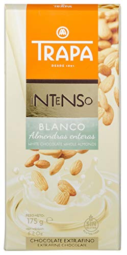 Trapa Intenso - Chocolate Blanco con Almendras Enteras, 175 g