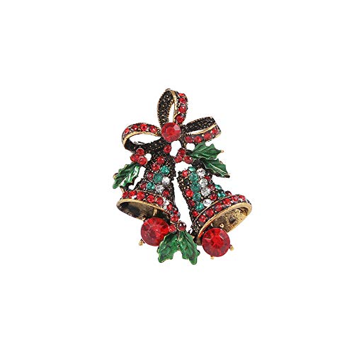 Tuipong Campana de Navidad con forma de arco y mariposa, broche con pedrería, cubierto, chal, clip para mujeres, joyas de mujer, adorno de Navidad regalo