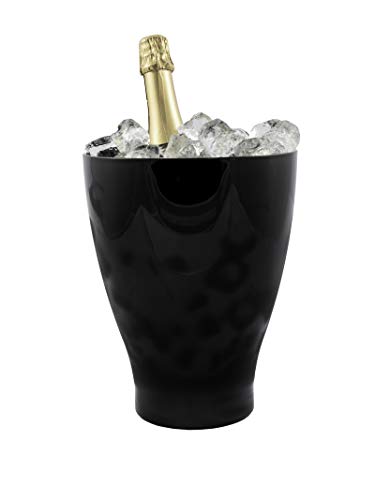 TUNDRA ICE INTERNATIONAL Cubo de hielo negro en acrílico Veroglas®, diseño 100% italiano, enfriador de botellas de vino, 1 cubo enfriador de botellas (capacidad de 5,25 L)