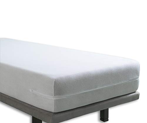 Tural – Funda de colchón elástica con cremallera. Rizo 100% Algodón. Talla 160x190/200cm