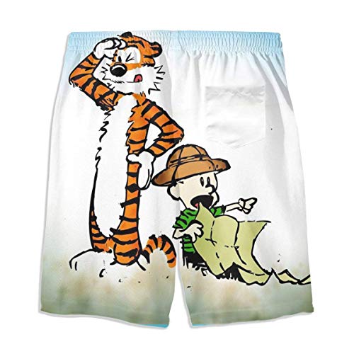 ugongchengyouxi Calvin and Hobbes - Pantalones de playa para adolescentes informales para la playa Blanco 15 48 ES/56 ES