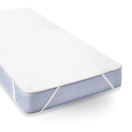 Uniento Protector de colchón Resistente al Agua, algodón, Blanco (160 cm x 200 cm)