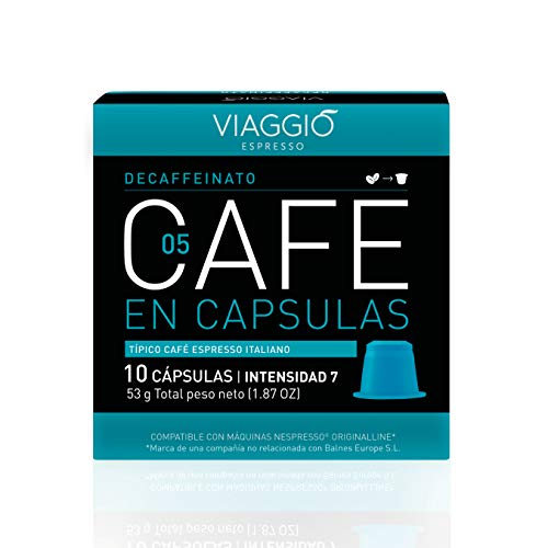 Viaggio Espresso Cápsulas de café compatibles con máquinas Nespresso Descafeinado (60 Cápsulas)
