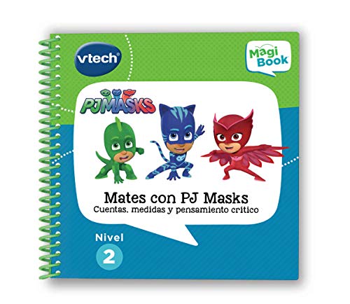 VTech Libro para Magibook PJ Masks, Aprende en casa, Operaciones matemáticas básicas y Medidas con más de 40 Actividades y Cientos de interacciones, Nivel 2, 3-6 años (3480-480122)