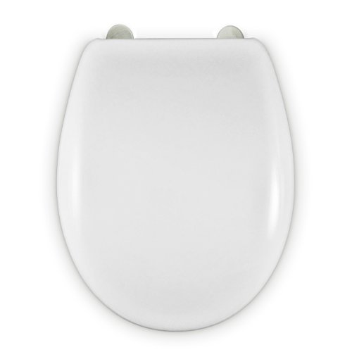 WC inodoro compatible con bisagras inox, ajustables y extraíbles en forma de O, fácil de limpiar y fácil de instalar, ultra resistente, 43 x 36 x 5,5 cm