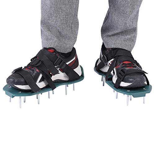 Zapatos de aireador de césped - Diseño de una Sola Correa Sandalias de Pinchos de aireación de césped Herramienta de jardinería Zapatos de aireación de Suelo con Pinchos 1 par(3 Correas)