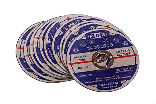 30 discos de corte de acero inoxidable para amoladora angular o de corte – 115 mm de diámetro del eje/INOX/discos flexibles