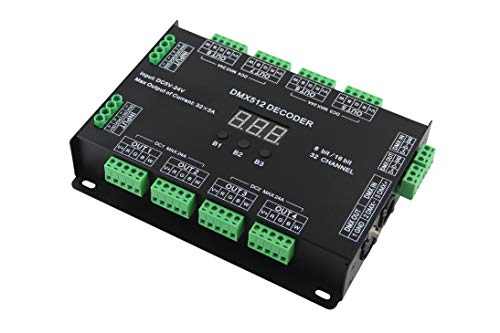 32 canales 96A RGBW DMX 512 LED decodificador controlador DMX regulador DC5-24V RGBW RGB LED light 8 bits/16 bit