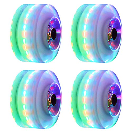 4 ruedas LED brillantes para patinaje de cuatro ruedas, 5 colores disponibles, accesorios para patinaje con ruedas, ruedas luminosas, ruedas ajustables para patinaje con ruedas.