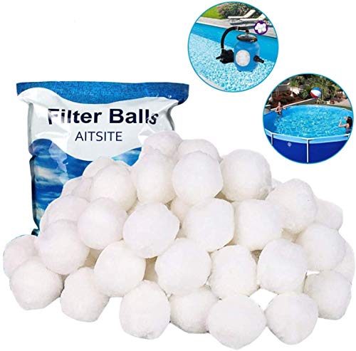 Aitsite Bola de Filtro para Piscina - 1300g Filter Balls Alternative para 50 KG Filtro de Arena Filtro Filtro de Fibra para Filtro de Piscina Bolas de Filtro e Arena de Acuario
