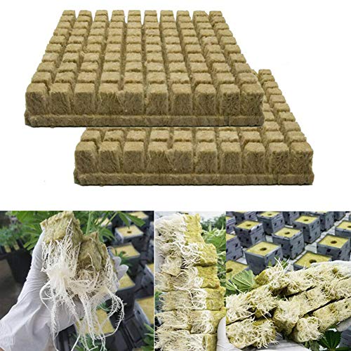 Almabner Rockwool/Stonewool Cubes Starter Sheets, Hydroponic Grow Rockwool Cubes Base de cultivos sin suelo, cultivos hidropónicos