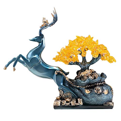 Árbol del dinero bonsai feng shui Crystal árbol afortunado azul ciervos del árbol del dinero de la prosperidad saludable Espíritu energía del regalo de Feng Shui comedor decoración de la tabla 12.9 pu