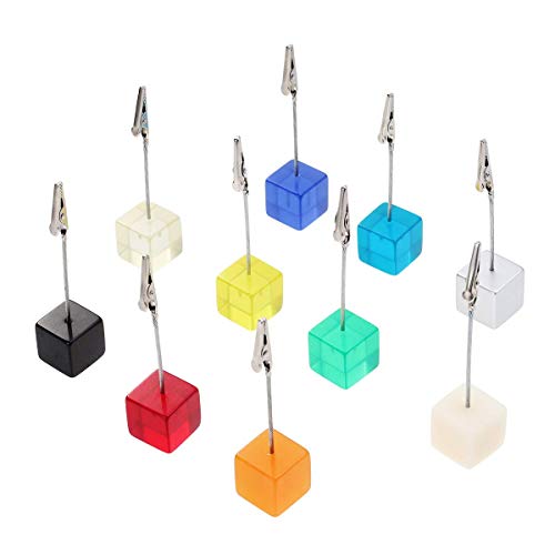 Betrothales 10Pcs Photo Clip Holder Cube Resin Card Picture Memo Clip Holder Desk Crocodile Clip Holder Wedding Card Holder DIY Gift Sale Home Uso Diario Producto (Color : Colour, Size : Size)