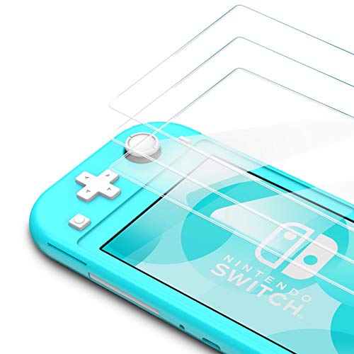 Bewahly Cristal Templado para Nintendo Switch Lite [3 Piezas], Ultra Fino Completa Cobertura Protector Pantalla, 9H Dureza Alta Definicion Vidrio Templado Sin Burbujas para Nintendo Switch Lite 2019