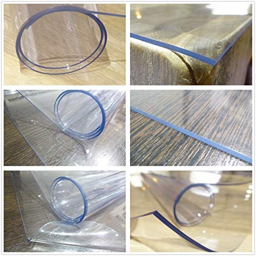 Bohrfux Protector de mesa 90 cm x 200 cm + tolerancia mantel 2 mm Protector de mesa transparente PVC lámina transparente
