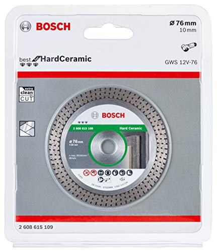 Bosch Professional Disco de corte de diamante Best para cerámica dura (azulejos, 76 x 10 mm, accesorio para amoladora angular)
