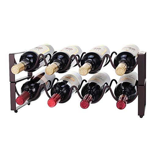 BYYB Estante de Vino de Hierro Forjado, Estante de Botella de Vino de decoración se Puede apilar Estante de Vino Estante de Vino Europeo Multi Botella Creative Wine Cabinet Display Stand, 8bottles
