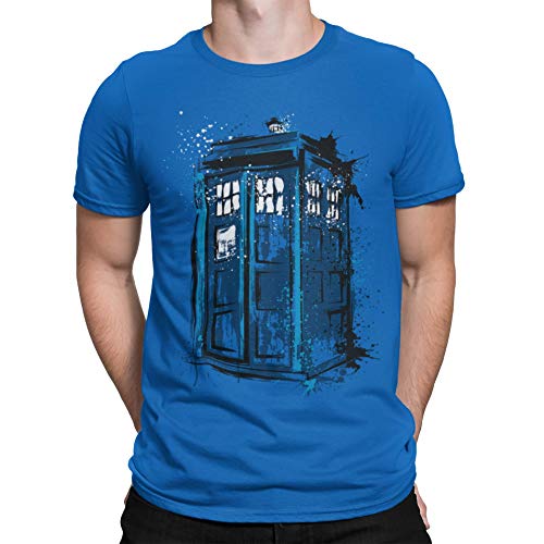 Camisetas La Colmena 308-Doctor Who - Time And Space (Dr.Monekers) (XXXL, Azul Royal)