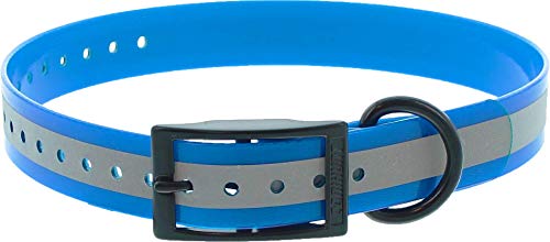 CANIHUNT - Collar Xtreme de poliuretano – Hebilla doble – 16 colores (2.5 x 0.25 x 65 cm, reflectante azul)