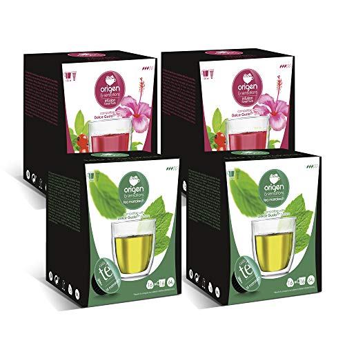 Capsulas compatibles dolce gusto ®* Origen & Sensations | 2 x té de marrakech | 2 x infusión frutos del bosque | Total 64 cápsulas