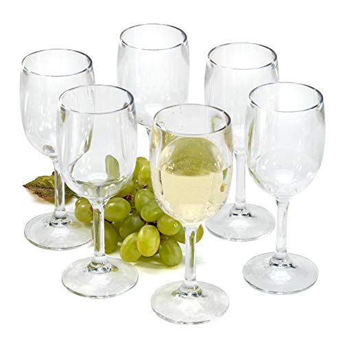 Copas de vino plastico plástico reutilizables vasos agua policarbonato irrompibles 26cl - Juego de 6 copas