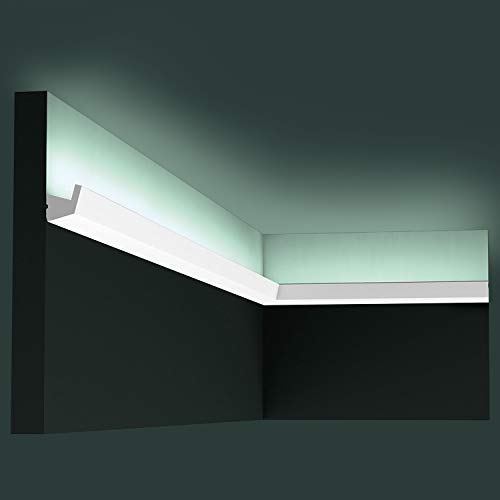 Cornisa Orac Decor CX189 AXXENT Moldura para luz indirecta Perfil de estuco diseño moderno blanco 2 m