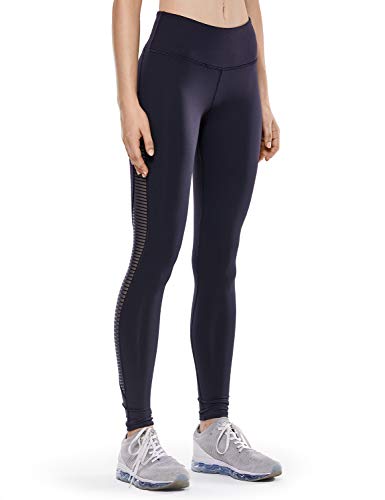 CRZ YOGA - Malla Pantalones Deportivos Elastico Cintura Media Fitness Yoga para Mujer -71cm Azul Marino - R426 42