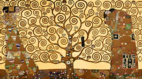Cuadro Decorativo Moderna Pintores Famosos Klimt impresión Lienzo Horizontal arbol de la Vida decoración Paredes (100 x 81 cm)