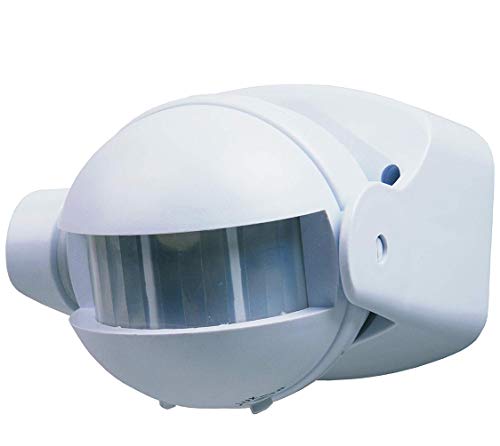 Detector de Presencia Infrarrojos Orientable, Idoneo para LED. Montaje en Pared en Superficie. Color Blanco.