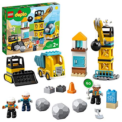 DUPLO Town DUPLO Construction Derribo con Bola de Demolición Set de Construcción con Camión, Grúa y Buldócer, Juguetes para Niños Pequeños 2+, multicolor (Lego ES 10932)