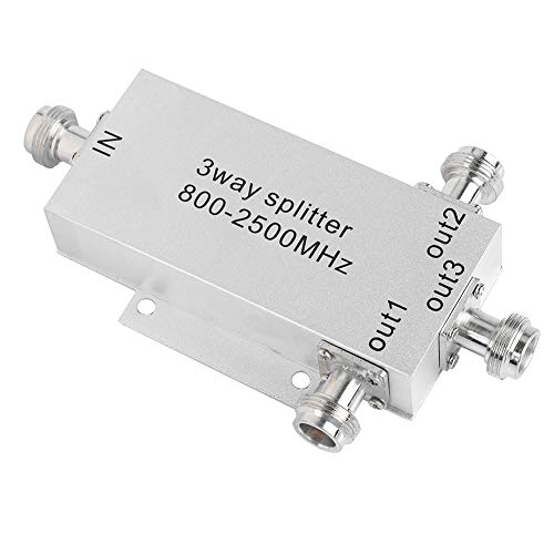 Eboxer 800-2500MHz 3-Way N Type Connector de Teléfono Móvil Divisor de Potencia Señal mMplifier Booster Repetidor Amp con 3 Antenas Interiores