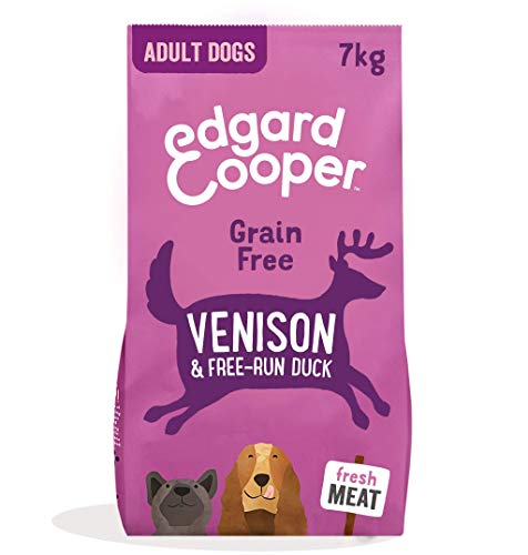 Edgard & Cooper pienso para Perros Adultos sin Cereales, Natural con Venado y Pato Frescos, 7kg. Comida Premium balanceada sin harinas de Carne ni Carnes sobreprocesadas, cocinada a Baja Temperatura