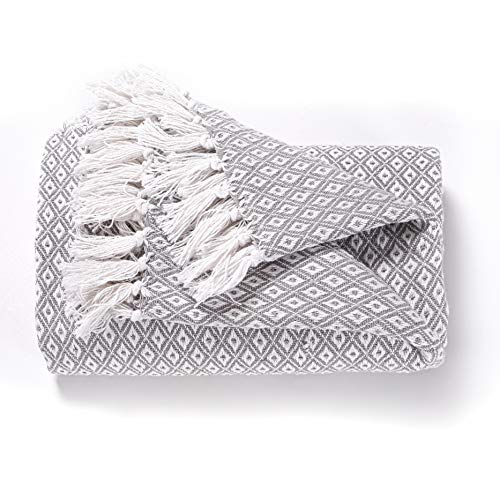 EHC Fundas grandes de algodón súper suave para sofá de 2 plazas o cama doble - Gris