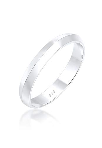 Elli anillos sencillo de apilamiento para mujer, en diseño clásico, de plata de ley 925